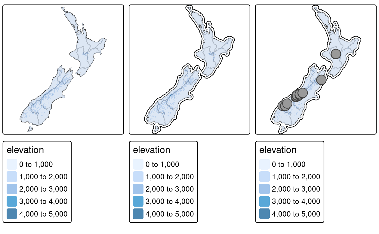 Maps with added layers to the final map of Figure 9.1.